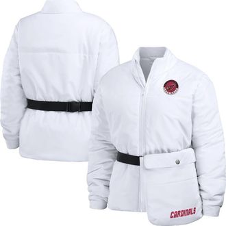 WEAR by Erin Andrews Womens WEAR by Erin Andrews White Arizona Cardinals Packaway Full-Zip Puffer Jacket at Nordstrom, Size Xx-Large