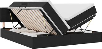 vidaXL Cama De Almacenamiento Led Con Colch&oacute;n Negro 180 X 200 Cm Vidaxl