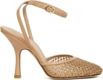 Stuart Weitzman Sandalo Rete Strass - Dames - Pumps - Roze - 36 1/2 EU - Leer - Schoenen