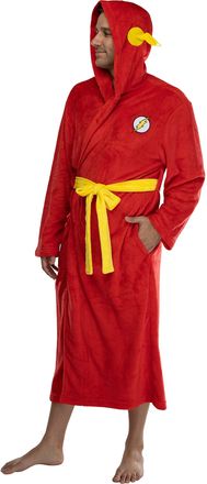 Intimo DC Comics Adult The Flash Plush Fleece Hooded Costume Robe One Size