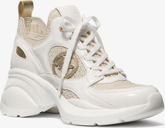 Michael Kors Zuma Metallic and Mesh Trainer