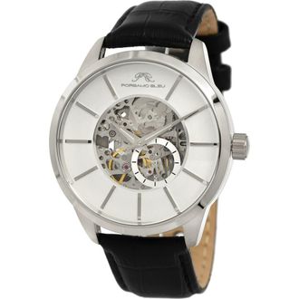 Porsamo Bleu Mens Cassius Skeleton Watch, 45mm in Silver at Nordstrom Rack
