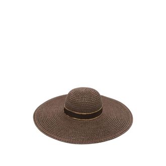 Borsalino Hats, unisex, Brown, Size: S Wide-brim Woven Sun Hat