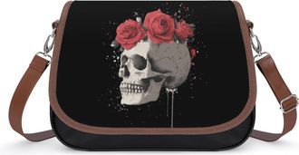 Generic Skull And Roses Fashion Womens Crossbody Bags Novelty Handbag Shoulder Bag Purse