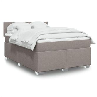 vidaXL Vidaxl - Cama Box Spring Con Colch&oacute;n Tela Gris Taupe 140x200 Cm