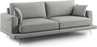 Divani.Store Dorian Sof&aacute; Moderno De Tela Suave Y Antimanchas 178 Cm Gris