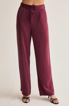 Crescent Straight Leg Cupro Trousers in Merlot at Nordstrom, Size Medium