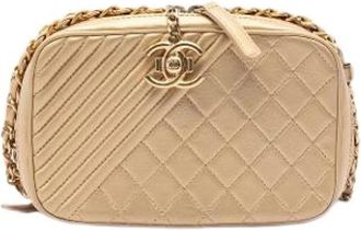 Chanel Pre-owned Coco Boy Camera Bag - Dames - Vintage Schoudertas - Beige - ONE Size - Leer - Vintage
