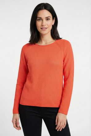 Rabe Rundhalspullover RABE, Damen, Gr. 38, koralle, Strick, Obermaterial: 60% Baumwolle, 40% Polyacryl, unifarben, regular fit normal, Rundhals, gerader Ab