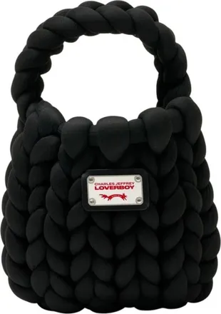 Charles Jeffrey Loverboy Borsa Tote in Maglia Chunky - - Bags - Donna - Nero - ONE SIZE