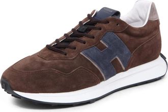 Hogan H601 Allacciato H Patch - Heren - Sneakers - Bruin - 45 EU - Leer - Schoenen