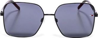 Tommy Hilfiger Klassieke vierkante metalen zonnebril - Heren - Zonnebrillen - Zwart - ONE Size - Accessoires