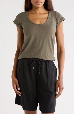 James Perse Deep V-Neck T-Shirt in Army Green at Nordstrom Rack, Size 0