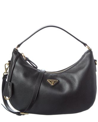 Prada Drawstring Leather Hobo Bag