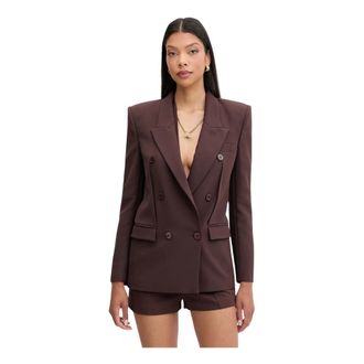 Elisabetta Franchi Blazer van lichte cr&ecirc;pe - Dames - Jassen - Bruin - Maat: M Poliester