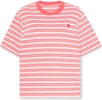 Timberland Stripe S/S Tee T-Shirt f&uuml;r Damen | rosa