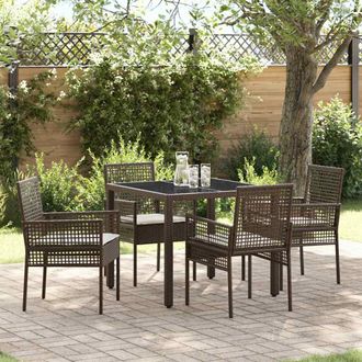 vidaXL Set Da Pranzo Per Giardino 5 Pcs Marrone Poly Rattan - Vidaxl