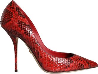 Dolce & Gabbana Rode Leren Stiletto Hoge Hakken Pumps - Dames - Pumps - Rood - 36 1/2 EU - Leer - Schoenen
