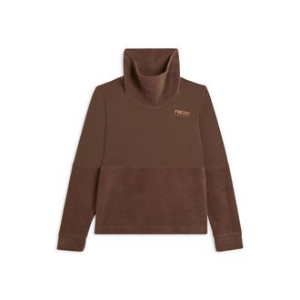 Freddy Felpa da donna con fondo e collo alto in velluto