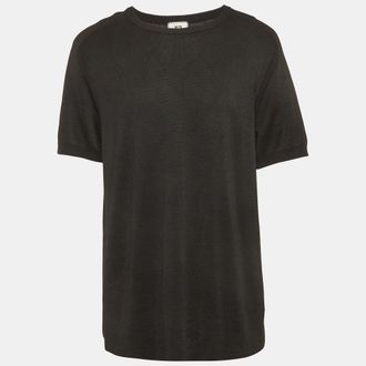 Yohji Yamamoto Black Mesh Jersey Crew Neck T-Shirt