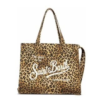 MC2 Saint Barth Tote Bags, female, Brown, Size: ONE SIZE Essential Canvas Bag With Shoulder Strap