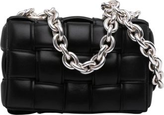 Bottega Veneta Pre-owned Chain Handle Woven Bag - Dames - Vintage Schoudertas - Zwart - ONE Size - Vintage