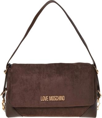 Love Moschino Fluwelen Schoudertas - Dames - Schoudertassen - Bruin - ONE Size - Tassen
