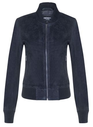 Infinity Leather Womens Classic MA-1 Suede Bomber Jacket-Newbury