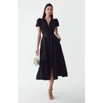 Willa Eliza Midi Dress in Black at Nordstrom, Size 10