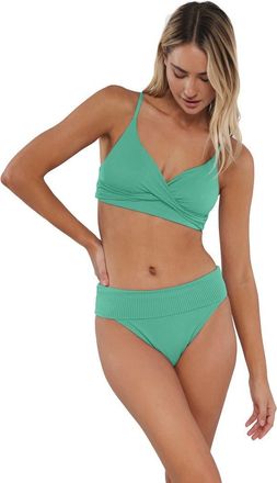 Sunsets Lyla Bralette Bikini Swimsuit Top in Aqua Mist Sandbar Rib at Nordstrom, Size 3X-Large