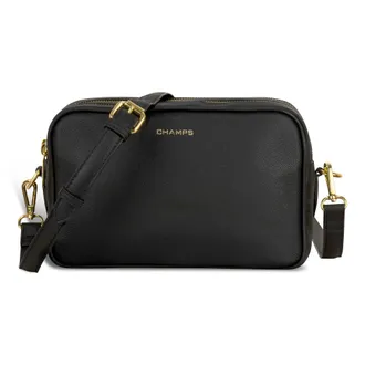 Champs Luggage Gala / Leather Double-Zip Shoulder Bag