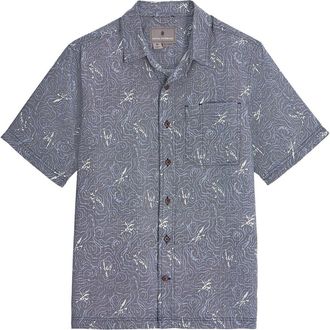 Royal Robbins Camino Pucker Short Sleeve Recycled Polyester Button-Up Shirt in Naval Kayaker at Nordstrom, Size Xx-Large