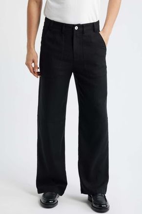 Krost Elliot Relaxed Fit Wide Leg Pants in Black at Nordstrom, Size Xx-Large