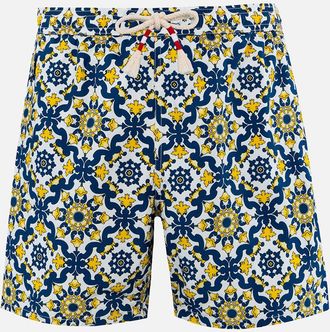 MC2 Saint Barth Man Lightweight Fabric Swim-shorts Lighting 70 With Majolica Print