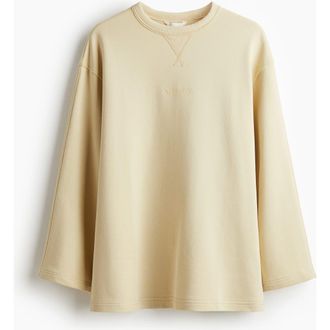H&M Text-motif Sweatshirt in Light Yellow/atelier at Nordstrom, Size Xx-Small