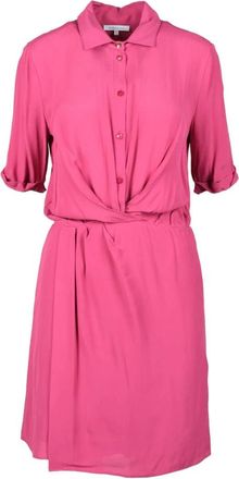 Patrizia Pepe Viscose Overhemdjurk - Dames - Shirt Kleedjes - Roze - XS - Kleedjes