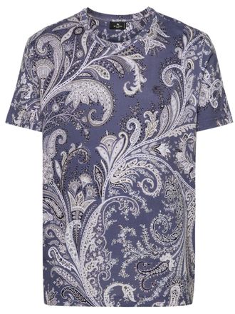 Etro T-shirt con stampa paisley - Blu
