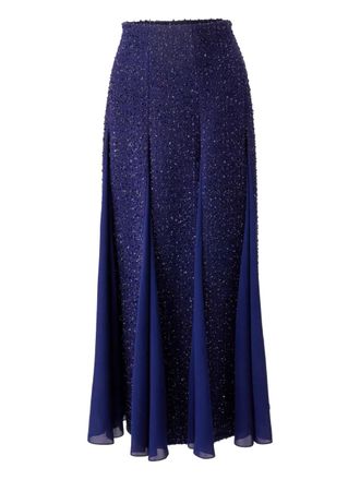 Carolina Herrera tweed midi skirt - Blue