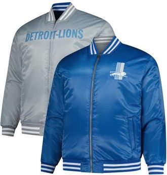 Mitchell & Ness Mens Mitchell & Ness Blue/Silver Detroit Lions Big & Tall Throwback Reversible Full-Zip Jacket at Nordstrom, Size X-Large