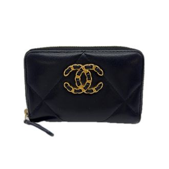 Chanel Black Leather Coin Purse/Coin Case (Pre-Owned)