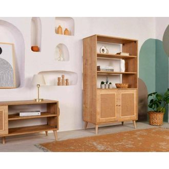 Dmora Dmora - Estante Para Libros Lyndra, Estante De Oficina, Porta Libros M&oacute;vil, Biblioteca, 90x40h110 Cm, Roble, Con Embalaje Reforzado