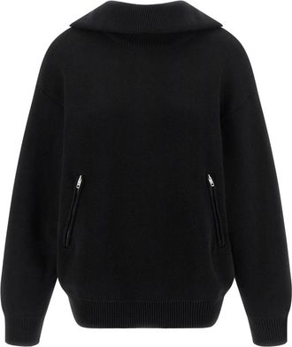 Balenciaga Hoodies & sweatvesten, Dames, Zwart, M, Katoen, Back-to-Front Sweater