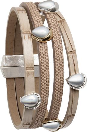 Saachi Pear Adornments Leather Bracelet in Taupe at Nordstrom Rack