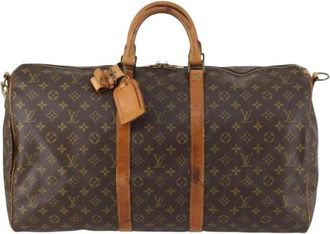 Louis Vuitton Pre-owned Weekend Bags, female, Brown, Size: ONE SIZE Pre-owned Monogram Keepall Travel Bag