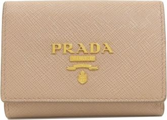 Prada Saffiano Beige Saffiano Wallet (Bi-Fold) (Pre-Owned)