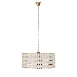 Maisons du monde Lámpara de techo de tambor en cristal y metal dorado