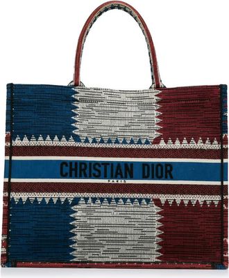 Dior Pre-owned Dior Large French Flag Book Tote G891AKOJ13EBFEII