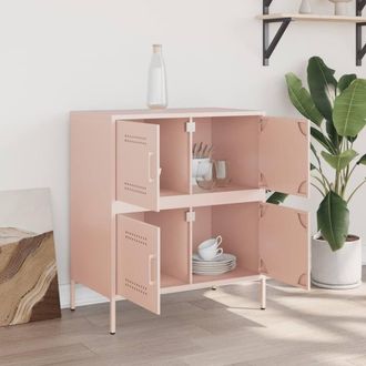 Berkfield Home Sideboard Pink 68x39x79 cm Steel | Size: 68 x 39 x 79 cm