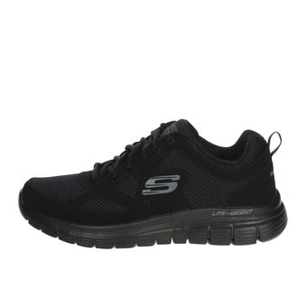 Skechers Mens Traccia Scloric Sneaker, Black Leather/Mesh/Trim, 8.5 UK