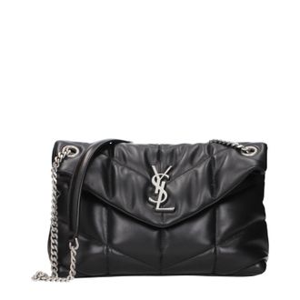 Saint Laurent Puffer Umh&auml;ngetasche Damen Leder Schwarz